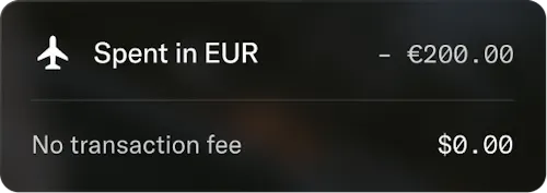 No foreign transaction fees