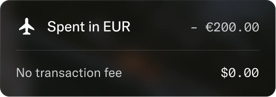 No foreign transaction fees