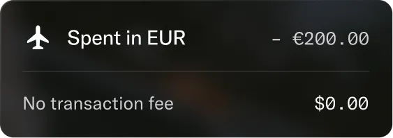 No foreign transaction fees