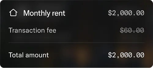 Pay your rent and mortgage with no transaction fee