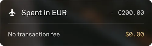 No foreign transaction fees{{†}}